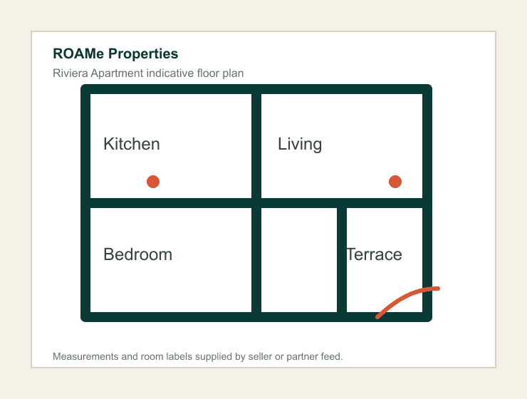 Indicative floor plan for French Riviera apartment